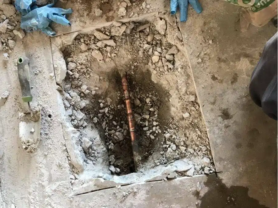 Anderson Plumbing Heat and Air slab foundation repair work